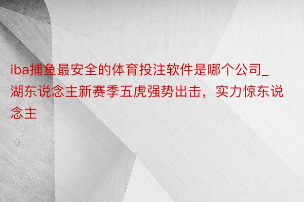 iba捕鱼最安全的体育投注软件是哪个公司_湖东说念主新赛季五虎强势出击，实力惊东说念主